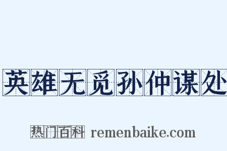 英雄无觅孙仲谋处是什么意思的图片